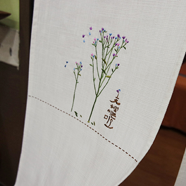 [디자인단종]꽃자수 무명가리개 : 들꽃잠